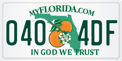 FL license plate 0404DF