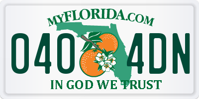 FL license plate 0404DN