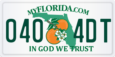 FL license plate 0404DT