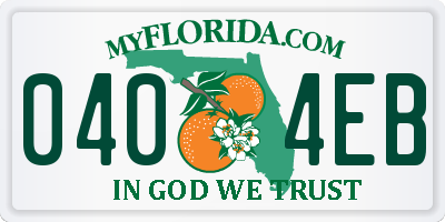 FL license plate 0404EB