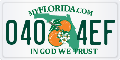 FL license plate 0404EF