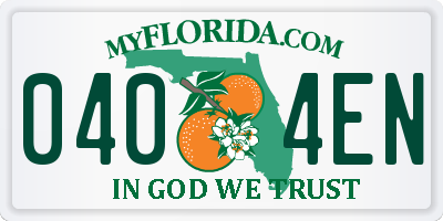 FL license plate 0404EN