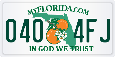FL license plate 0404FJ