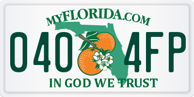 FL license plate 0404FP