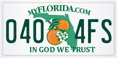 FL license plate 0404FS
