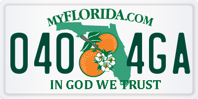 FL license plate 0404GA