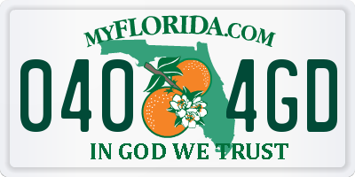 FL license plate 0404GD
