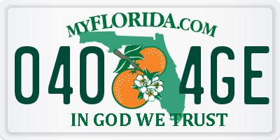 FL license plate 0404GE