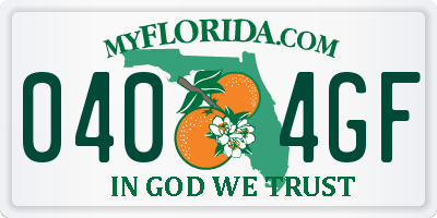 FL license plate 0404GF