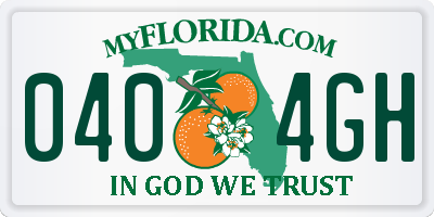FL license plate 0404GH