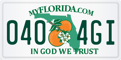 FL license plate 0404GI