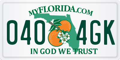 FL license plate 0404GK