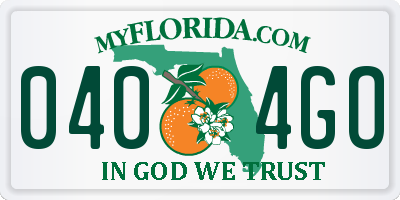 FL license plate 0404GO