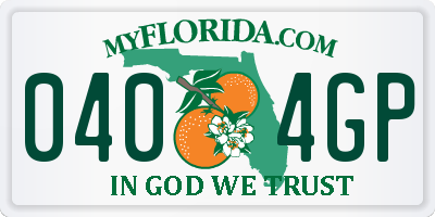 FL license plate 0404GP