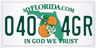 FL license plate 0404GR