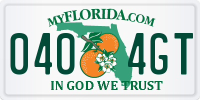 FL license plate 0404GT