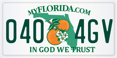 FL license plate 0404GV