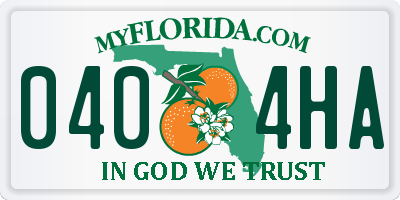 FL license plate 0404HA