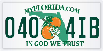 FL license plate 0404IB