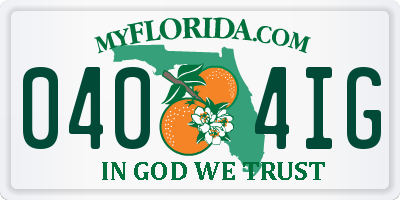 FL license plate 0404IG