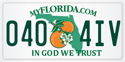FL license plate 0404IV
