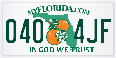 FL license plate 0404JF
