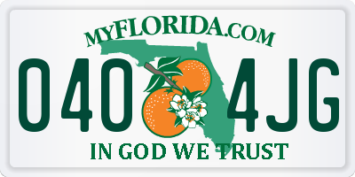FL license plate 0404JG