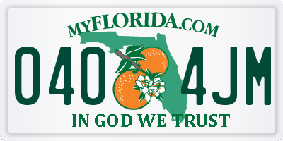 FL license plate 0404JM