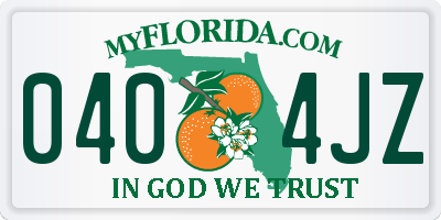 FL license plate 0404JZ