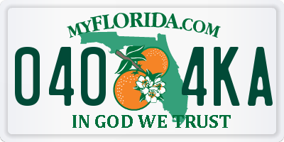 FL license plate 0404KA
