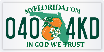 FL license plate 0404KD