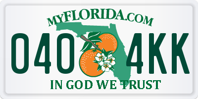 FL license plate 0404KK