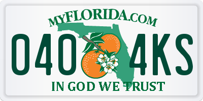 FL license plate 0404KS