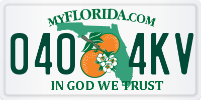 FL license plate 0404KV