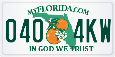 FL license plate 0404KW