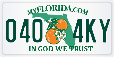 FL license plate 0404KY