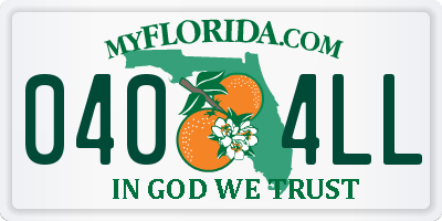 FL license plate 0404LL