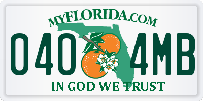 FL license plate 0404MB