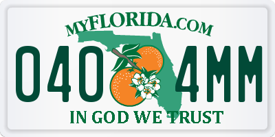 FL license plate 0404MM