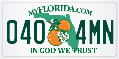 FL license plate 0404MN