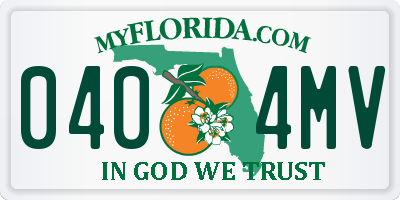 FL license plate 0404MV