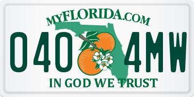 FL license plate 0404MW