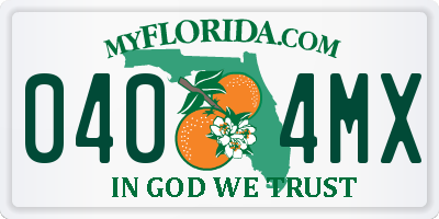 FL license plate 0404MX