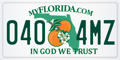 FL license plate 0404MZ