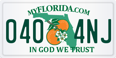FL license plate 0404NJ