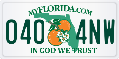 FL license plate 0404NW