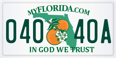 FL license plate 0404OA