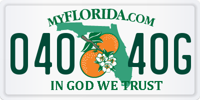 FL license plate 0404OG