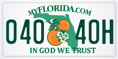 FL license plate 0404OH