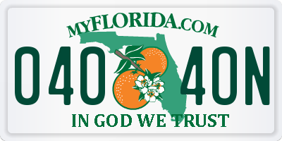FL license plate 0404ON